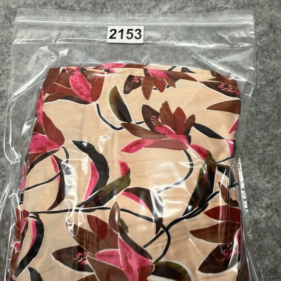 Esqualo Pleated Midi Skirt Floral Print Cream Pink Red Size 8 EU 38 Boho Chic - Picture 11 of 11